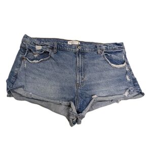 Abercrombie & Fitch The 4" Mom Short High Rise 34 / 18 Denim Micro Mini Shorts